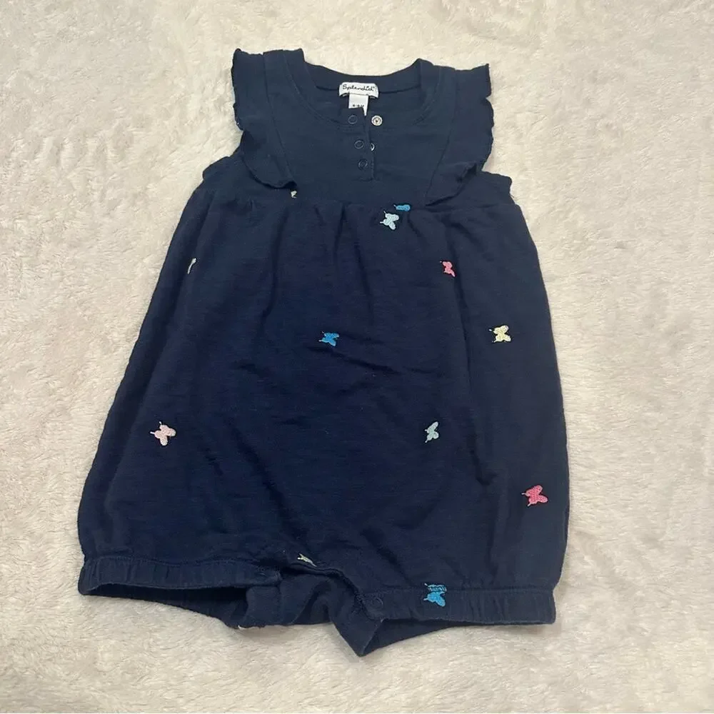 Splendid Infant Girl Rainbow Butterfly Onesie sz 6-9 m Romper One Piece